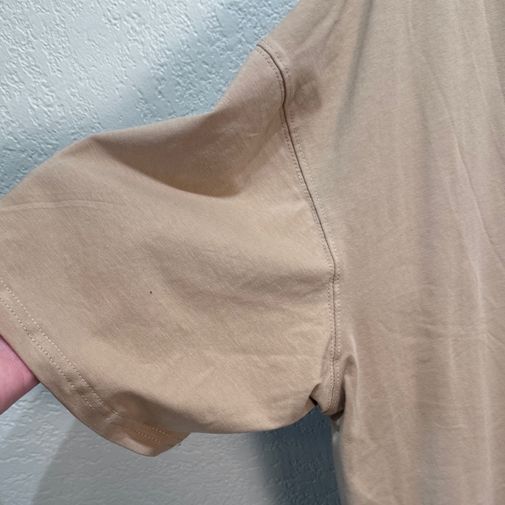 Women's 2XL Tan V-Neck‎ Short Sleeve Romper - Picture 4 of 8